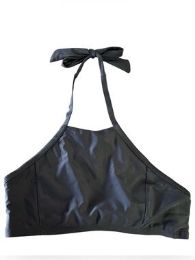 Island Love Black High Neck Swim Athletic SUP Water Sports Bikini Top L 9 11 EUC